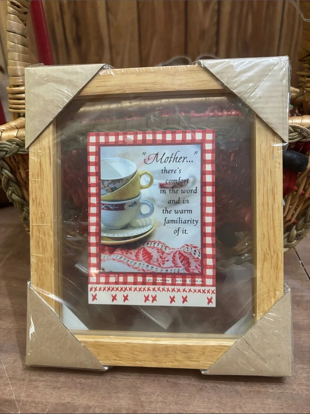 Hallmark Natural Wood Frame with Red-Trimmed 'Mother' Quote